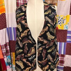 Vintage Shoe Pattern Vest